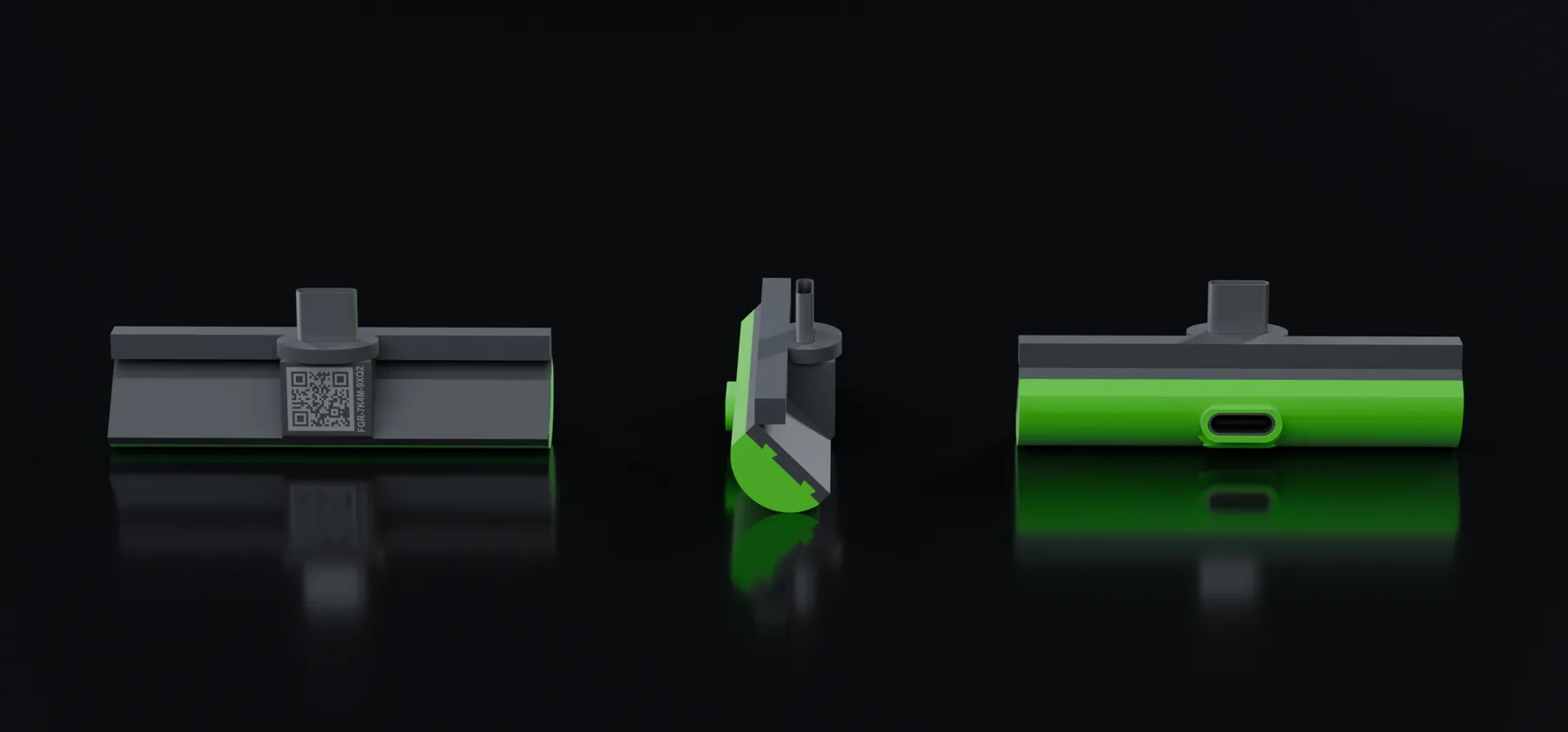 FingerRest en tres vistas: frontal, lateral y trasera